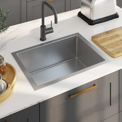 Lavello da Cucina Lavorato a Mano con Filtro in Acciaio Inox | homemem39