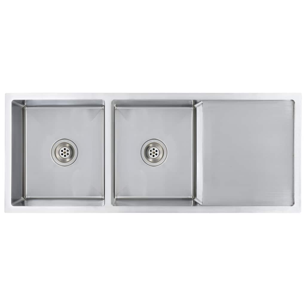 Lavello da Cucina Lavorato a Mano in Acciaio Inox - homemem39