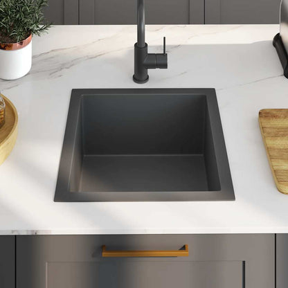 Lavello da Cucina Lavorato a Mano Nero in Acciaio Inox | homemem39