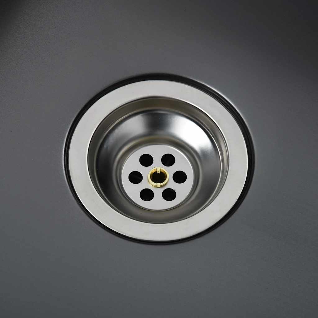 Lavello da Cucina Lavorato a Mano Nero in Acciaio Inox | homemem39