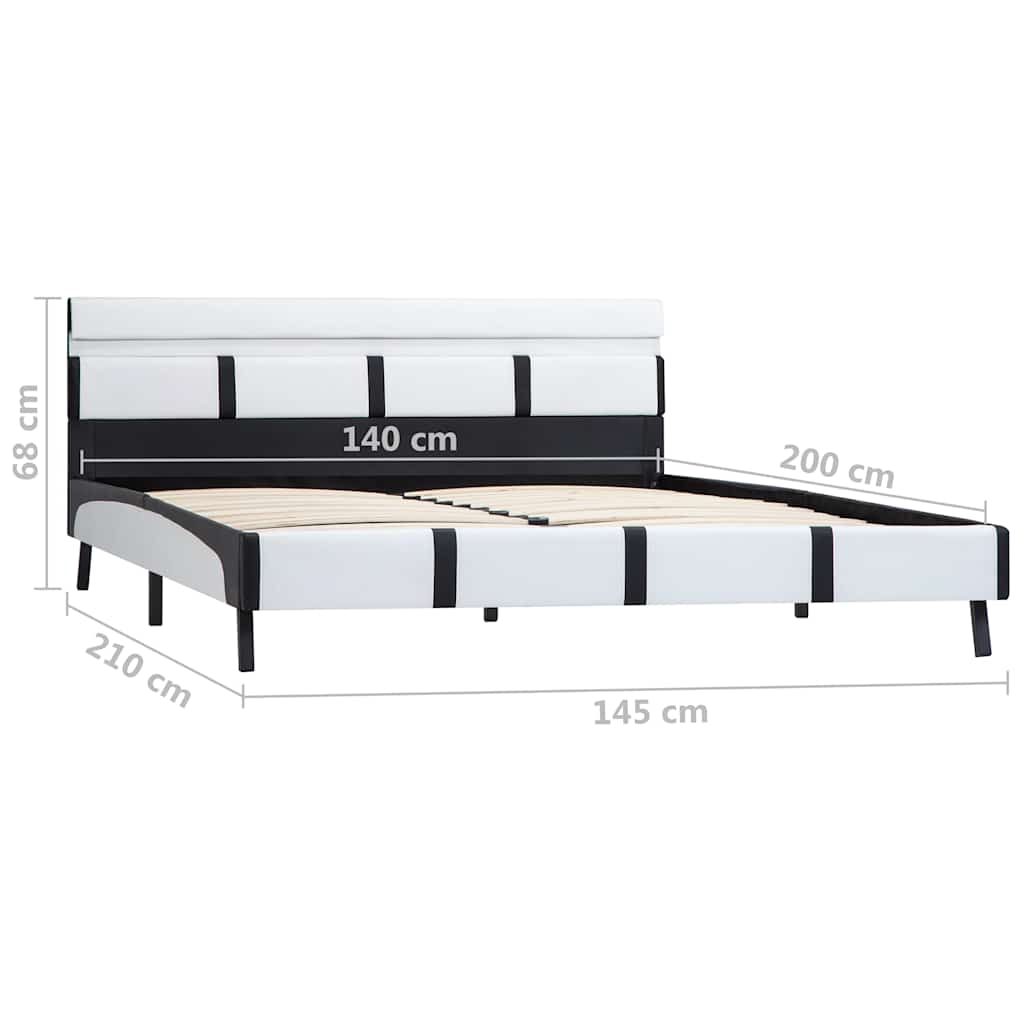 Giroletto con LED senza Materasso Bianco 140x200 cm Similpelle