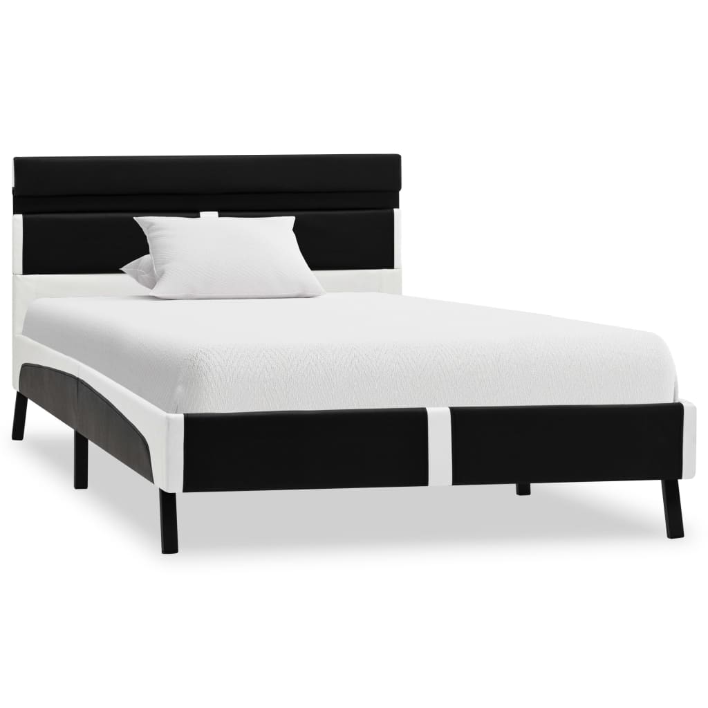 Giroletto con LED senza Materasso Nero in Similpelle 90x200 cm | homemem39