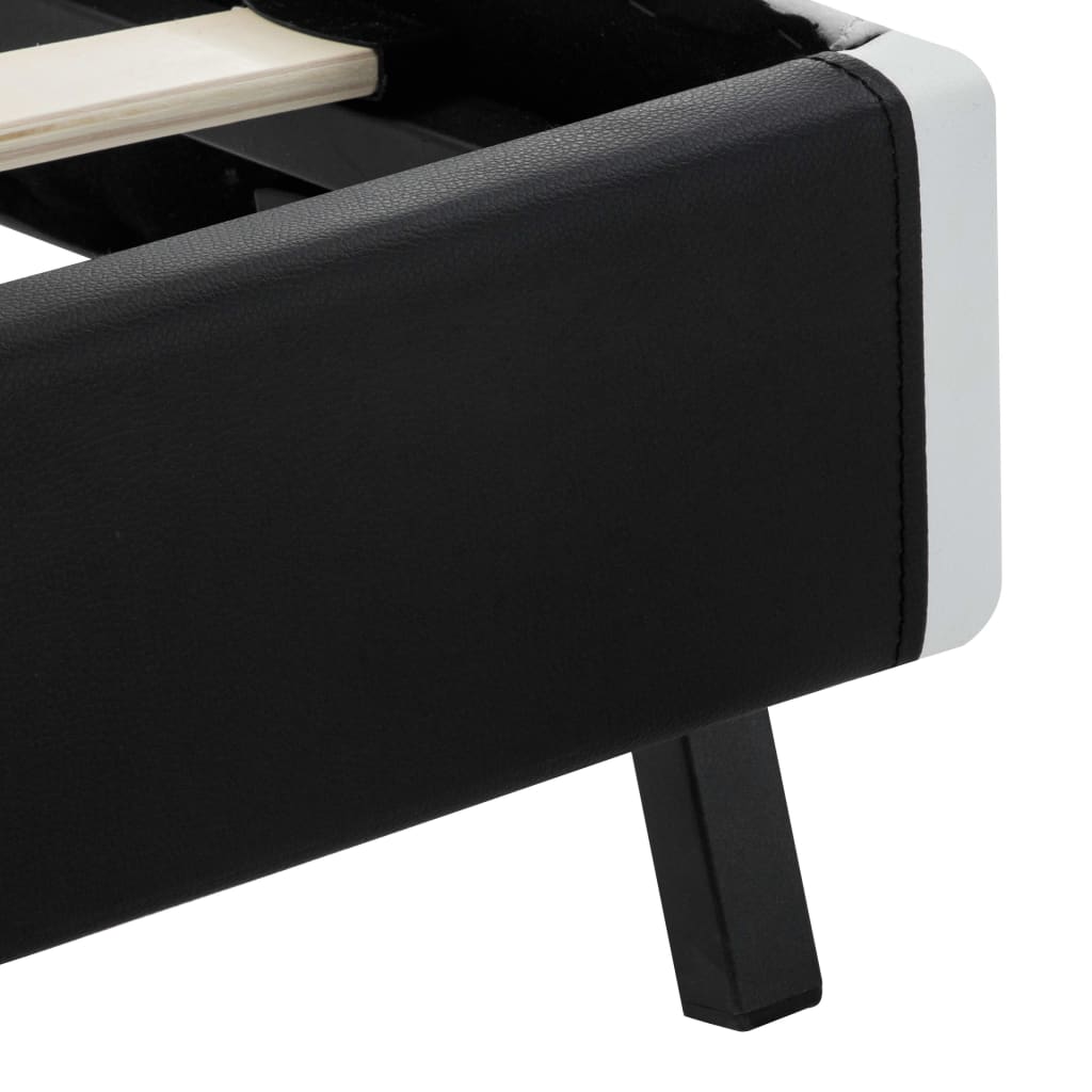 Giroletto con LED senza Materasso Nero in Similpelle 90x200 cm | homemem39