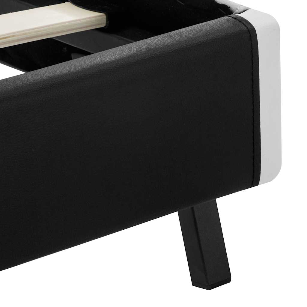 Giroletto con LED senza Materasso Nero in Similpelle 90x200 cm