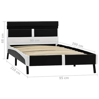 Giroletto con LED senza Materasso Nero in Similpelle 90x200 cm