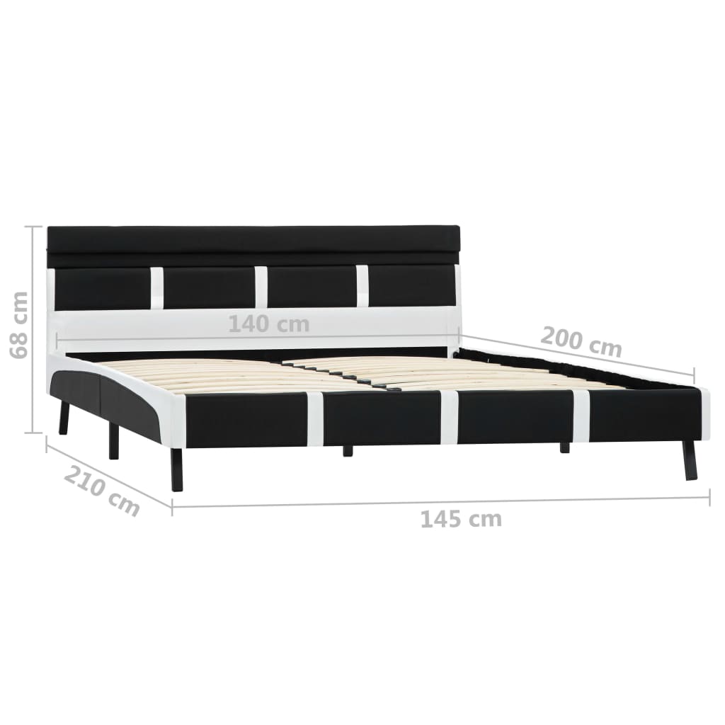 Giroletto con LED senza Materasso Nero 140x200 cm Similpelle | homemem39
