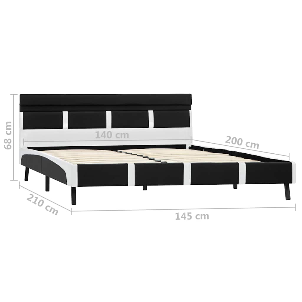 Giroletto con LED senza Materasso Nero 140x200 cm Similpelle
