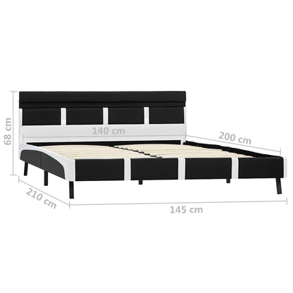 Giroletto con LED senza Materasso Nero 140x200 cm Similpelle