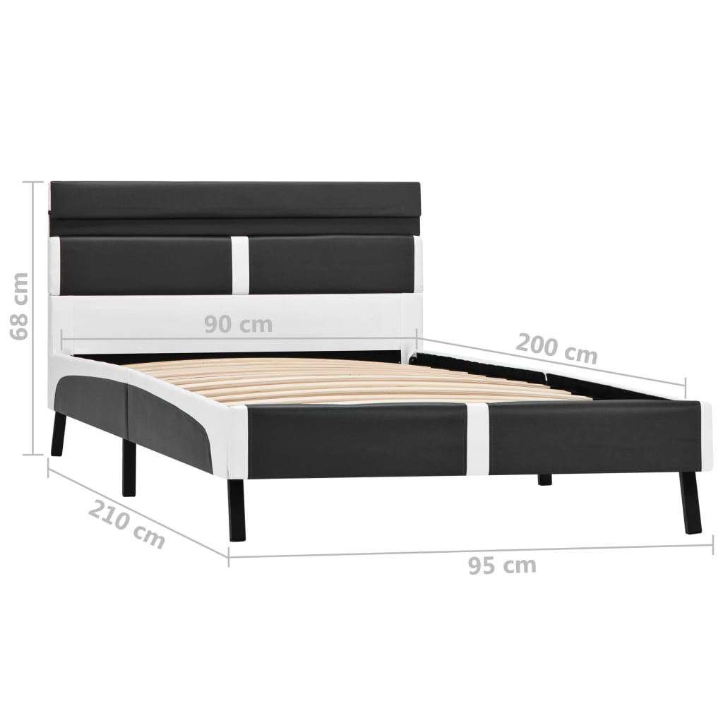Giroletto con LED senza Materasso Grigio in Similpelle 90x200cm