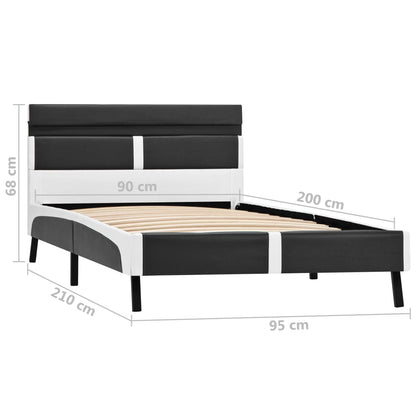 Giroletto con LED senza Materasso Grigio in Similpelle 90x200cm