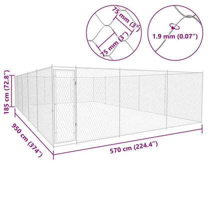 Canile da Esterno in Acciaio Zincato 950x570x185 cm | homemem39