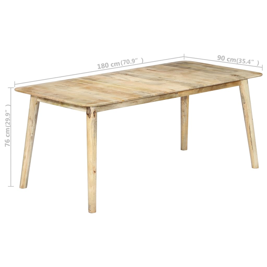 Tavolo da Pranzo 180x90x76 cm in Legno Massello di Mango | homemem39