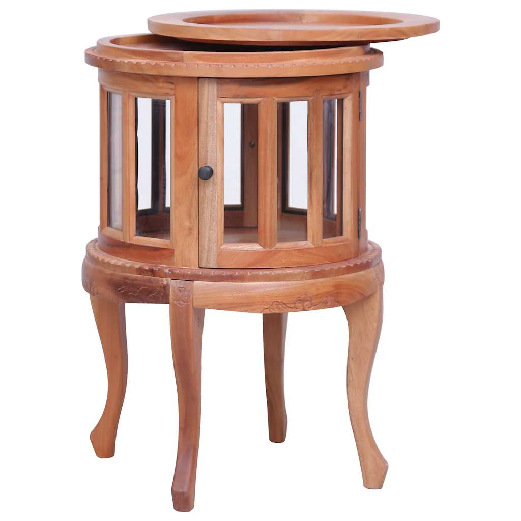 Mobile con Vetrina Naturale 50x50x76 cm in Mogano Massello - homemem39