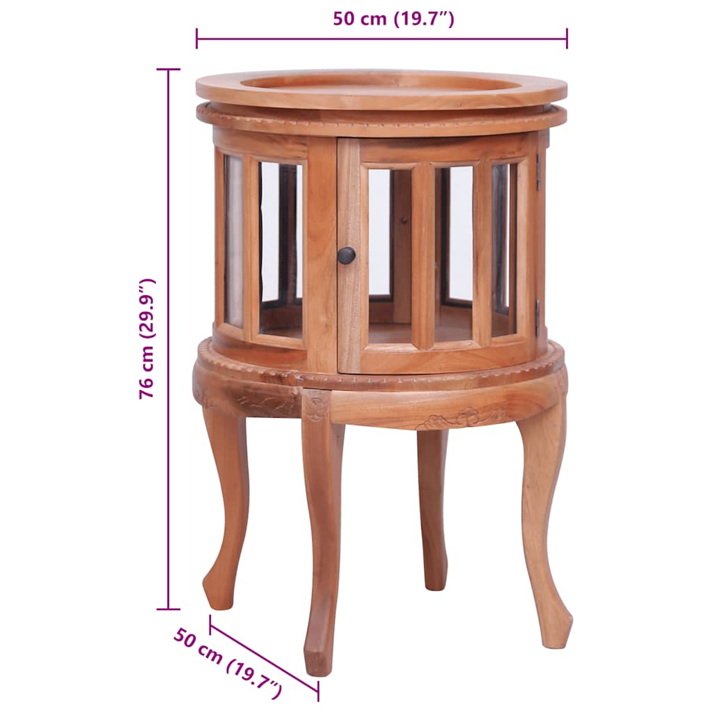 Mobile con Vetrina Naturale 50x50x76 cm in Mogano Massello - homemem39