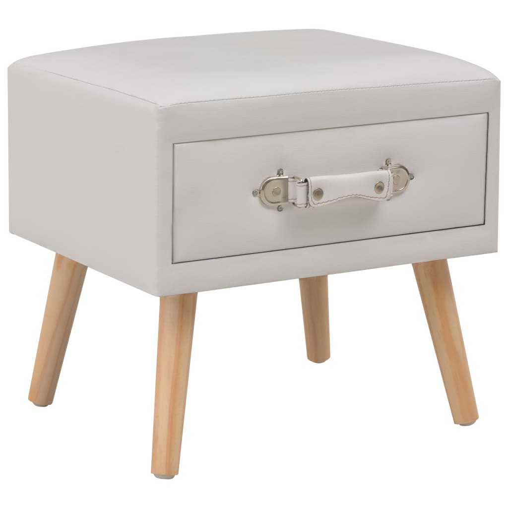 Comodini Bianchi 2 pz 40x35x40 cm in Similpelle | homemem39
