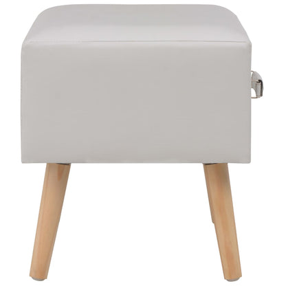 Comodini Bianchi 2 pz 40x35x40 cm in Similpelle | homemem39