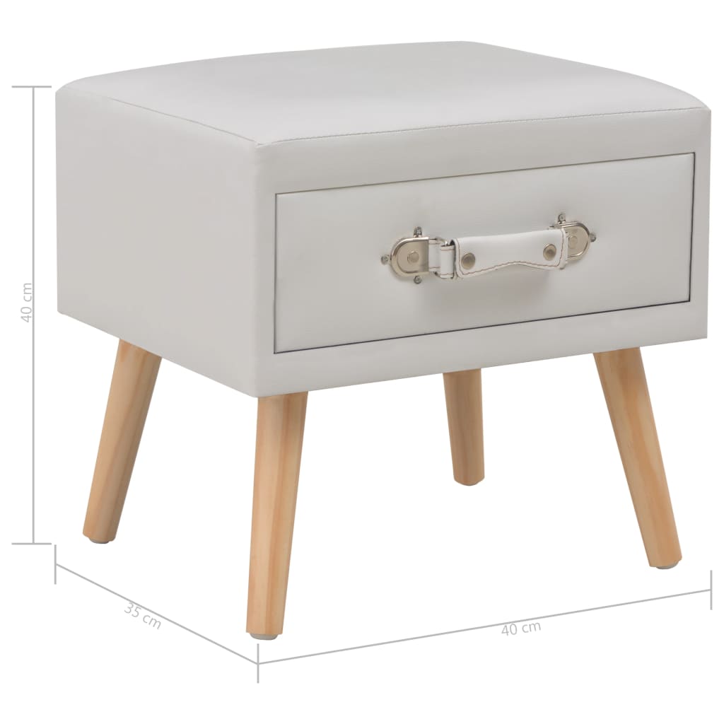 Comodini Bianchi 2 pz 40x35x40 cm in Similpelle | homemem39