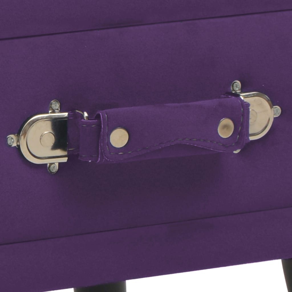 Comodini Viola Scuro 2 pz 40x35x40 cm in Velluto | homemem39