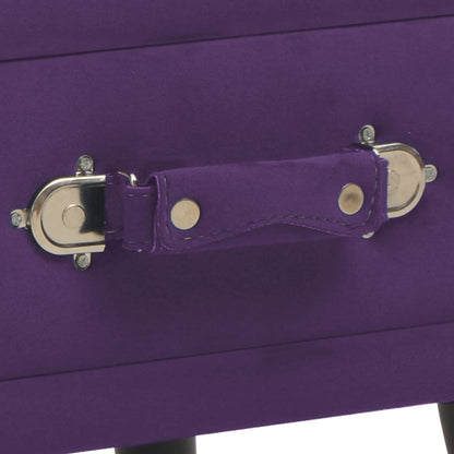 Comodini Viola Scuro 2 pz 40x35x40 cm in Velluto | homemem39