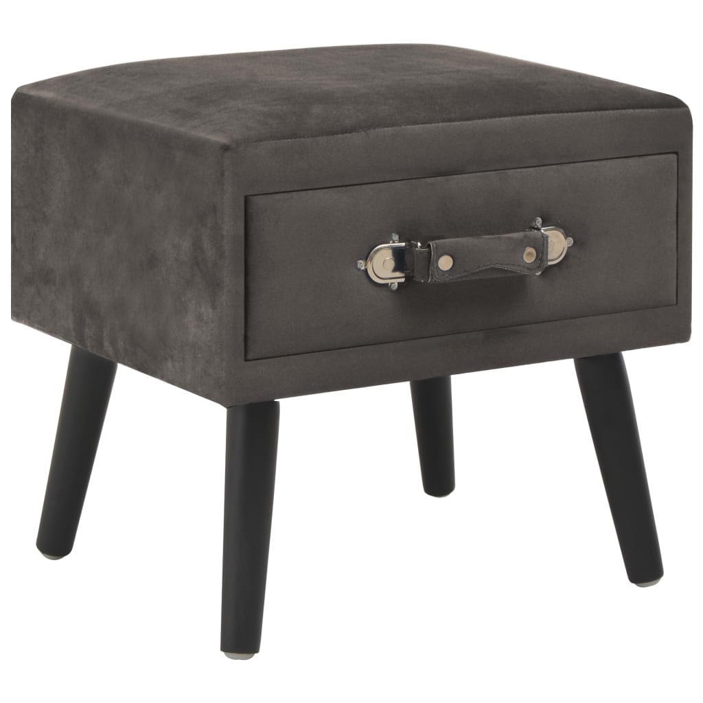 Comodini Grigi 2 pz 40x35x40 cm in Velluto | homemem39