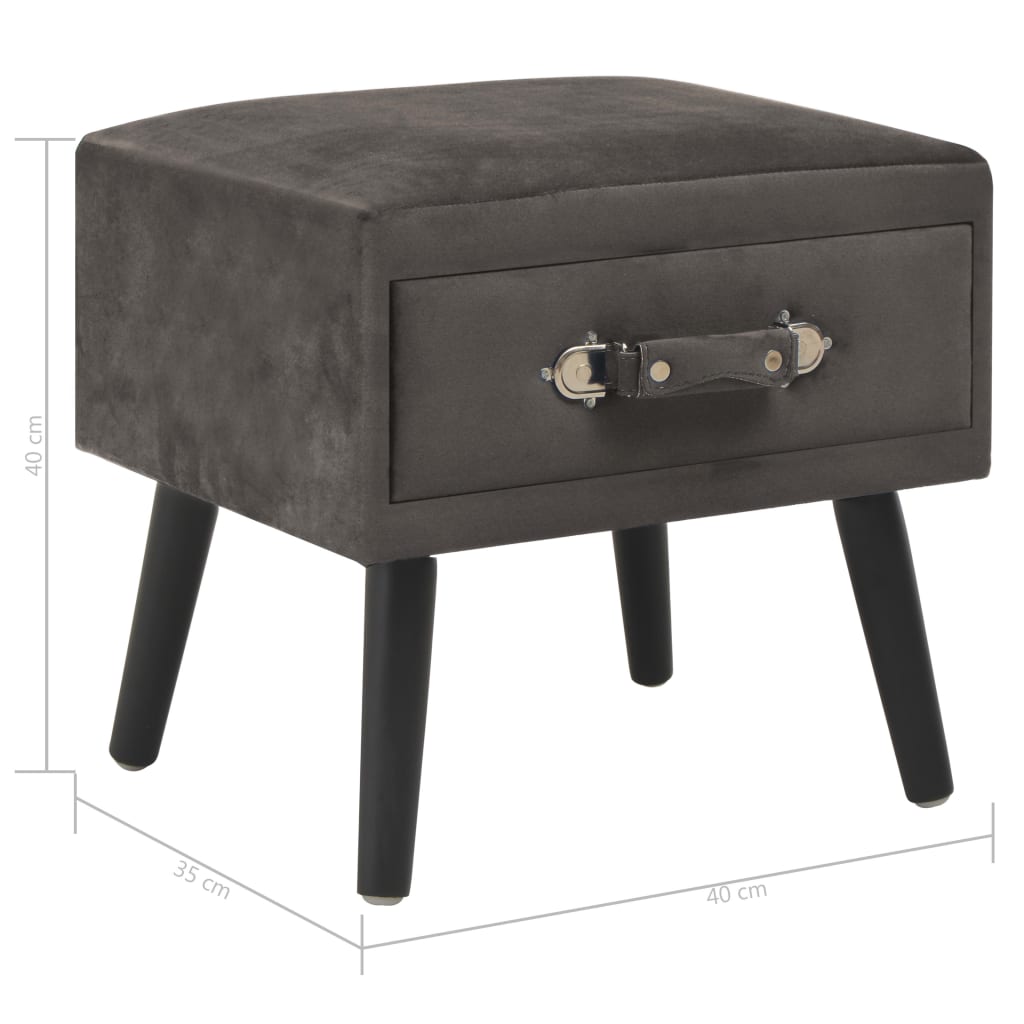Comodini Grigi 2 pz 40x35x40 cm in Velluto | homemem39