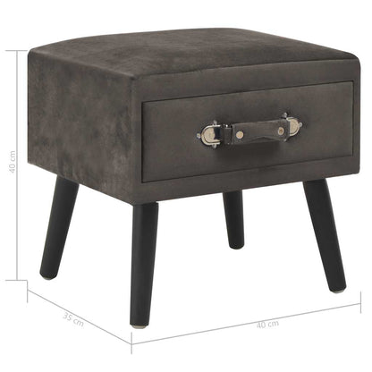 Comodini Grigi 2 pz 40x35x40 cm in Velluto