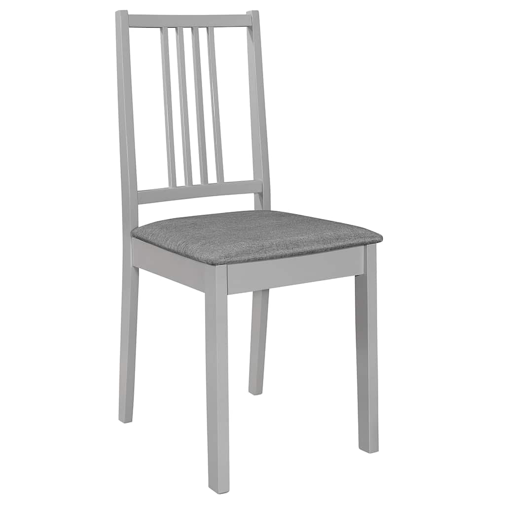 Sedie da Pranzo con Cuscini 6 pz Grigie in Legno Massello