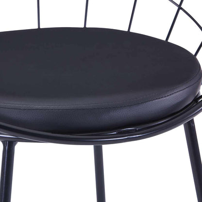 Sedie da Pranzo con Seduta in Similpelle 4 pz Nere in Acciaio