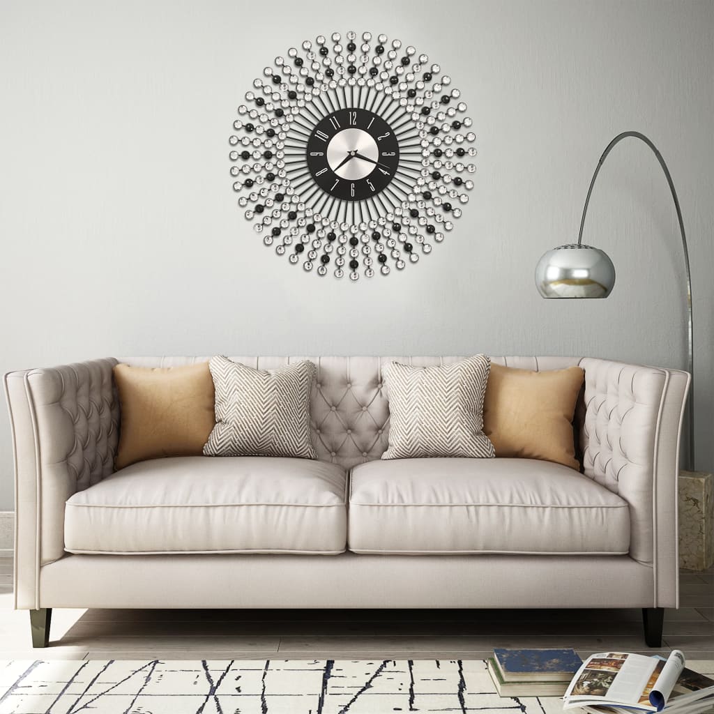 Orologio da Parete in Metallo 43 cm Nero - homemem39