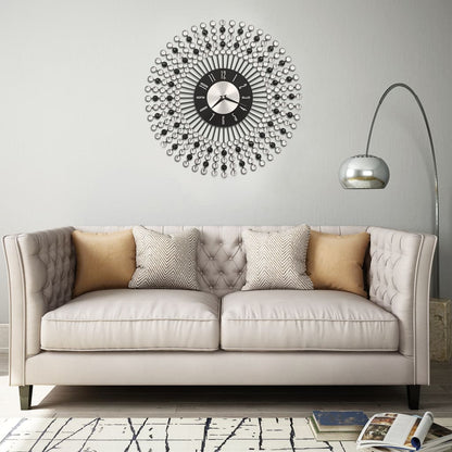 Orologio da Parete in Metallo 43 cm Nero - homemem39