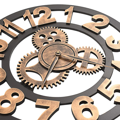 Orologio da Parete in Metallo 58 cm Dorato e Nero - homemem39