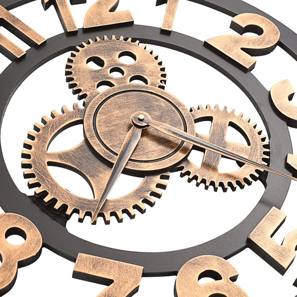 Orologio da Parete in Metallo 58 cm Dorato e Nero - homemem39