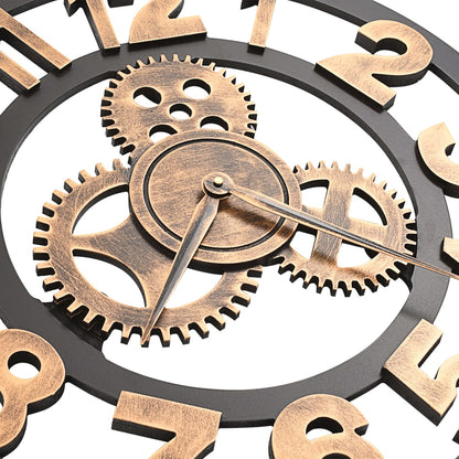 Orologio da Parete in Metallo 58 cm Dorato e Nero - homemem39