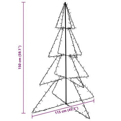 Albero di Natale a Cono 240 LED per Interni Esterni 115x150 cm | homemem39