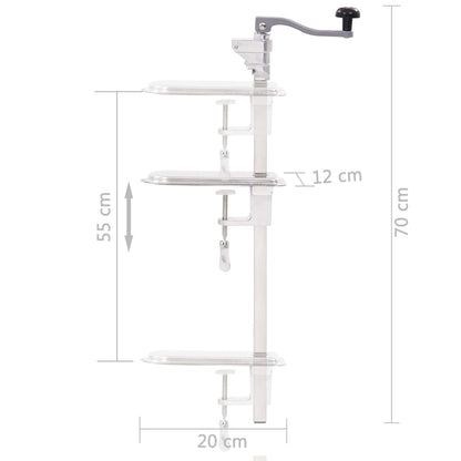 Apriscatole Argento 70 cm Alluminio e Acciaio Inossidabile