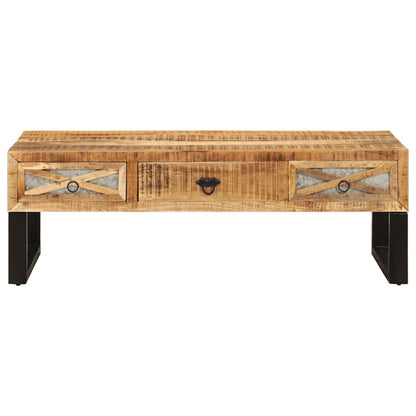 Tavolino da Salotto 110x50x38 cm in Legno Massello di Mango
