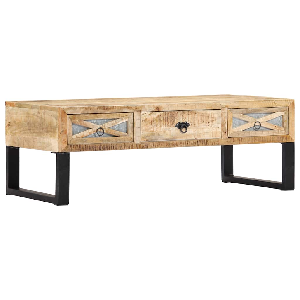 Tavolino da Salotto 110x50x38 cm in Legno Massello di Mango