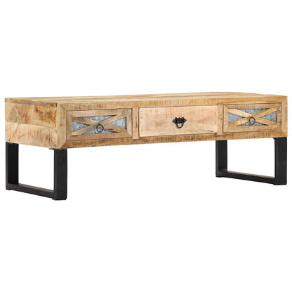 Tavolino da Salotto 110x50x38 cm in Legno Massello di Mango