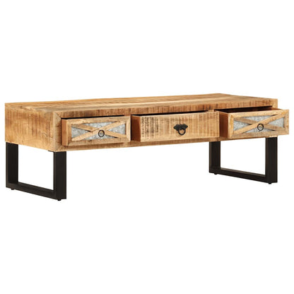 Tavolino da Salotto 110x50x38 cm in Legno Massello di Mango