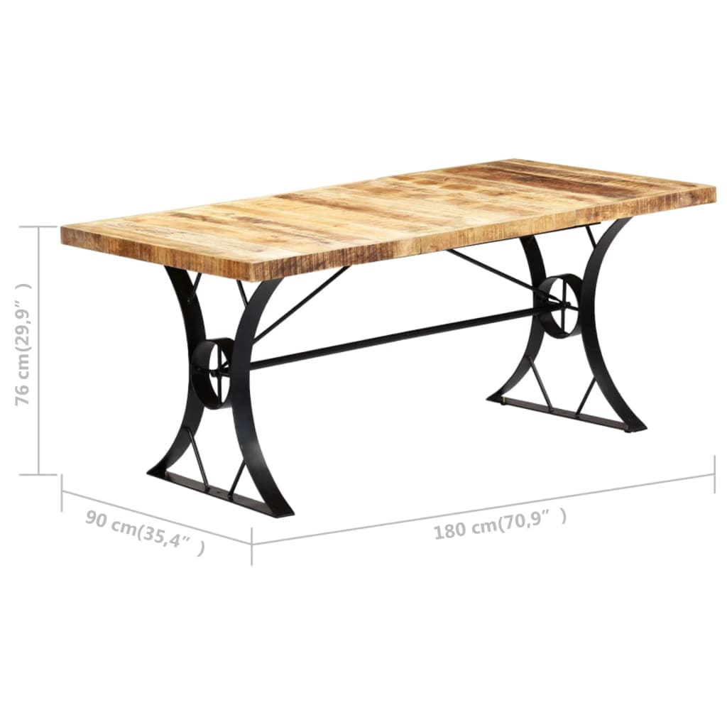 Tavolo da Pranzo 180x90x76 cm in Legno Massello di Mango | homemem39