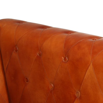 Poltrona Chesterfield Tanno in Vera Pelle