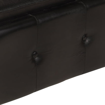 Poltrona Chesterfield Nera in Vera Pelle