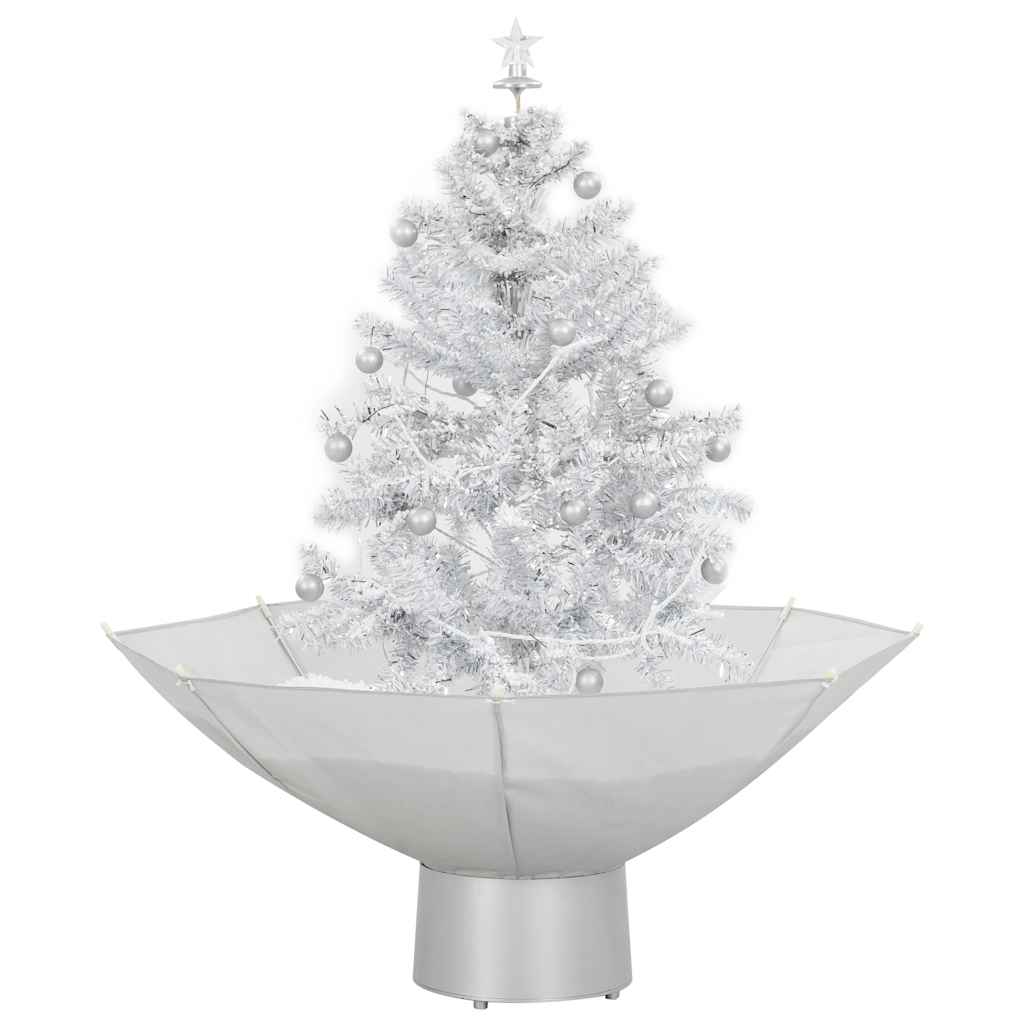 Albero di Natale con Neve e Base a Ombrellone Bianco 75 cm | homemem39