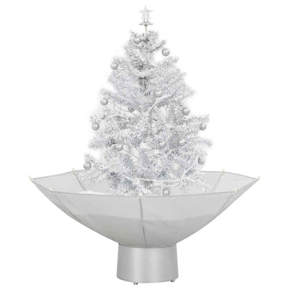 Albero di Natale con Neve e Base a Ombrellone Bianco 75 cm | homemem39
