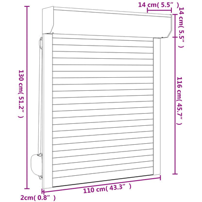 Persiana a rullo Bianco 110 x 130 cm Alluminio e poliuretano | homemem39
