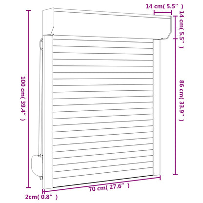 Persiana a rullo Antracite 70 x 100 cm Alluminio e poliuretano | homemem39