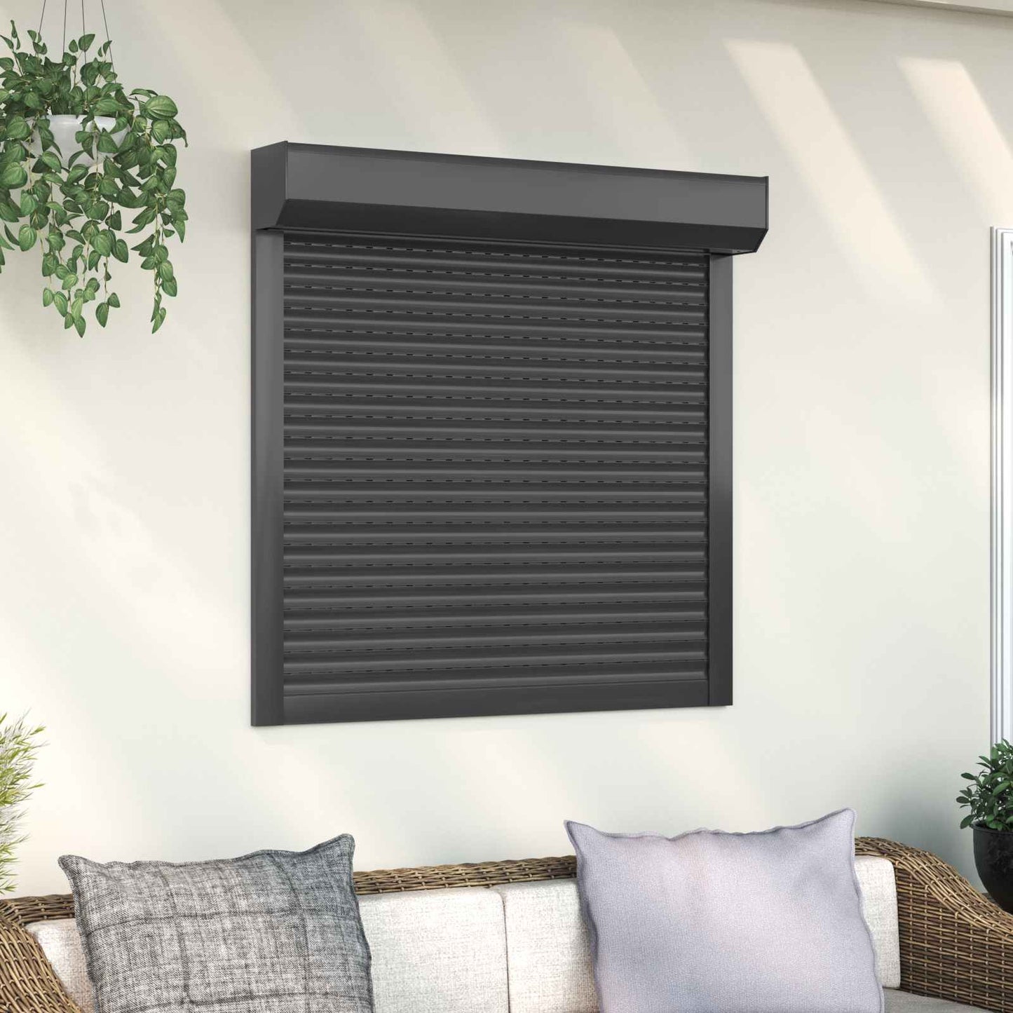 Persiana a rullo Antracite 100 x 100 cm Alluminio e poliuretano