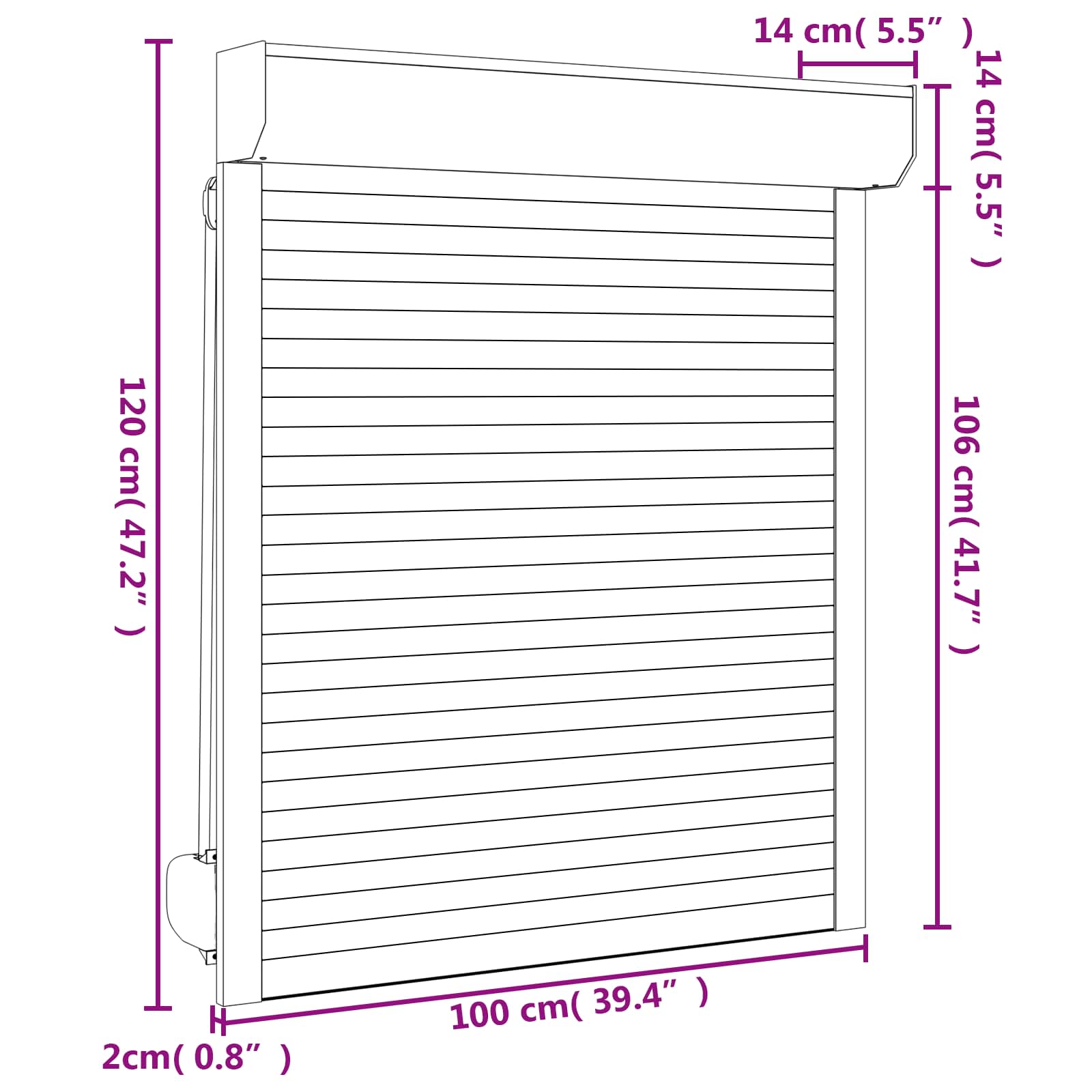 Persiana a rullo Antracite 100 x 120 cm Alluminio e poliuretano | homemem39