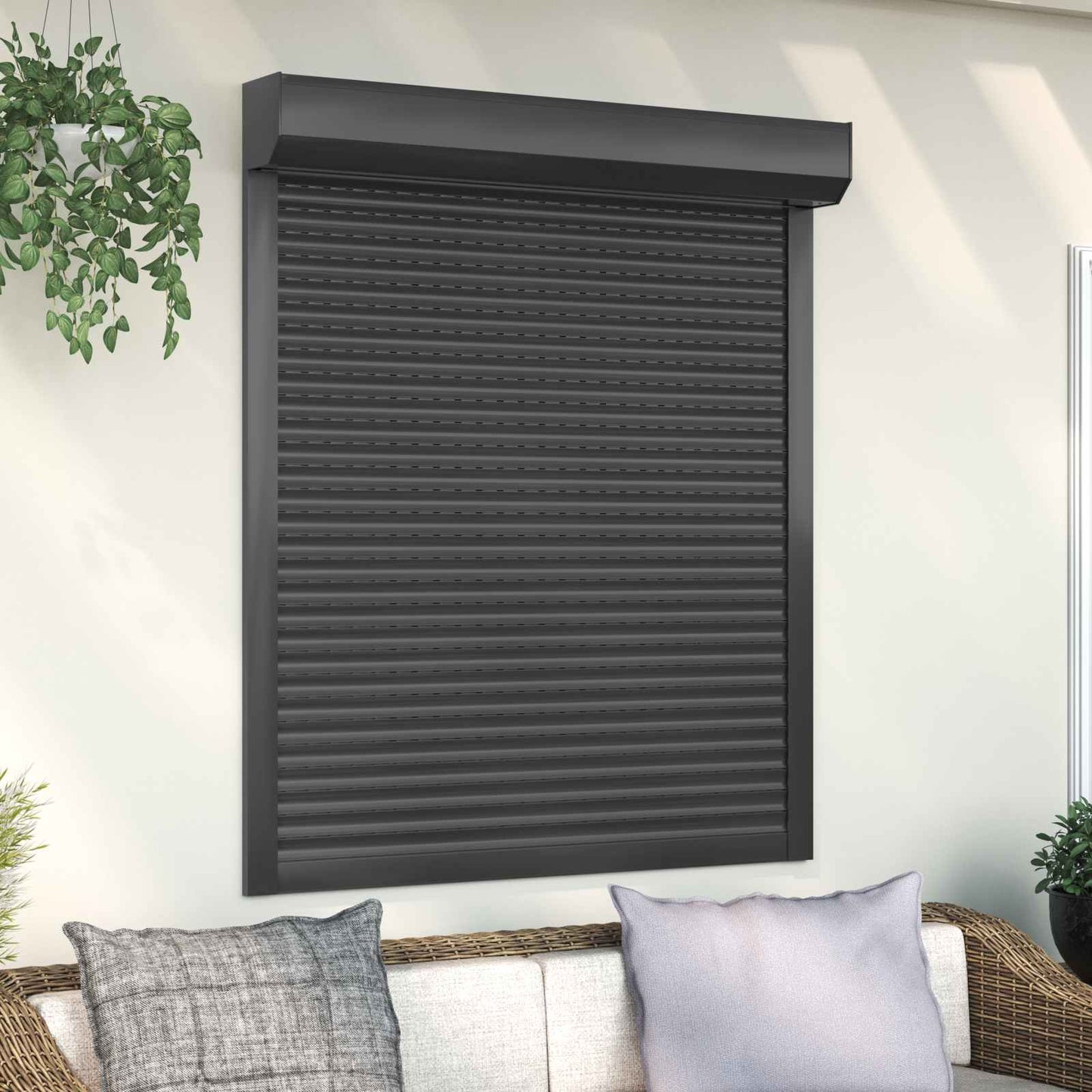 Persiana a rullo Antracite 110 x 130 cm Alluminio e poliuretano