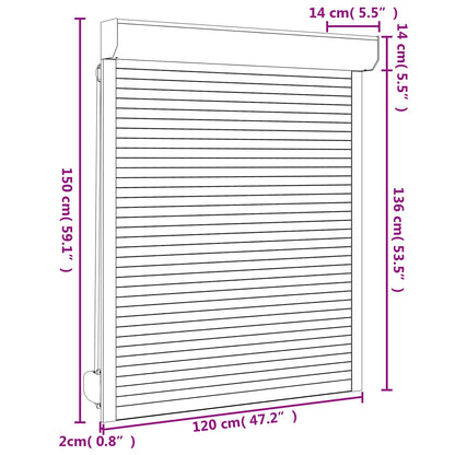 Persiana a rullo Antracite 120 x 150 cm Alluminio e poliuretano | homemem39